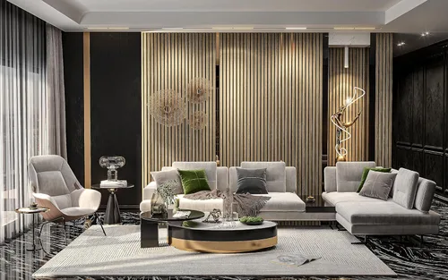 Vista 3 de Paquete de 2 paneles acústicos de pared de madera de 94 x 12.6 pulgadas, listones 3D insonorizados para paredes y techos, elegantes paneles Nogal