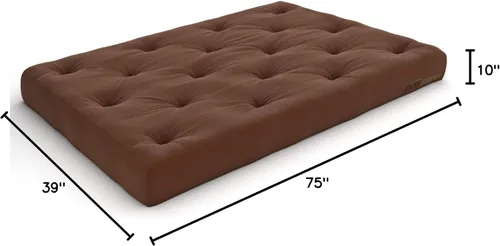 Vista 105 de Nirvana Futons Colchón de futón extra grueso de alta calidad de 10 pulgadas, sarga caqui, fabricado en Estados Unidos