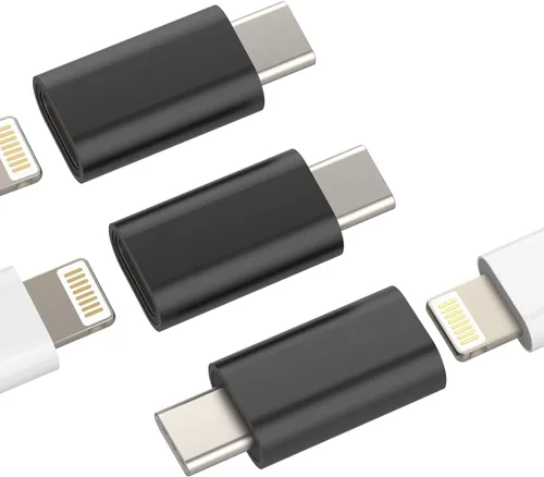 Vista 10 de Adaptador Lightning hembra a USB C macho cargador tipo C (paquete de 3) compatible con iPhone compatible con Samsung Galaxy Note S10 S20 S21 LG