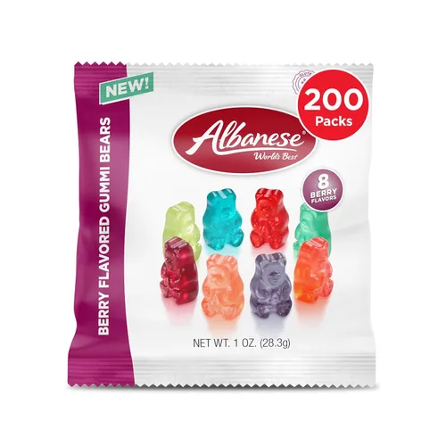 Vista 12 de Albanese World's Best Berry Flavored Gummi Bears, bolsas de dulces de 3.5 onzas, envueltas individualmente, paquete de 12