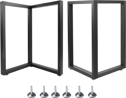 Vista 13 de Patas de metal para mesa, marco de escritorio de tubo cuadrado resistente, patas de mesa de comedor industrial/café/computadora, juego de 2