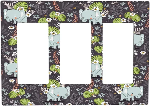 Vista 42 de Placa de interruptor de luz de elefante indio de 1 banda, placa de pared basculante individual, placa decorativa eléctrica GFCI para decoración