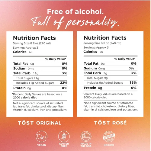 Vista 2 de TÖST - Bebida espumosa totalmente natural sin alcohol, 8.5 fl oz, paquete de 16