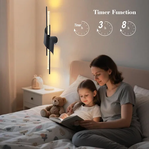 Vista 5 de camuucci Battery Operated Wall Sconces Set of Two,Modern Wireless Wall Lights,LED Rechargeable 20000mAh Not Hardwired Remote Control Dimmable Wall