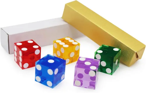 Vista 4 de Juegos de dados estilo casino - 0.748 in grado profesional AAA serializado seguridad con bordes de navaja - verde - de CGS