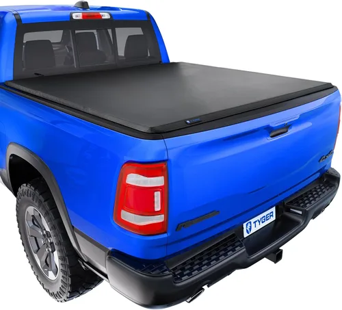Vista 9 de Tyger Auto T1 Cubierta suave enrollable para caja de camioneta compatible con Dodge Ram 1500 2009-2018 y Classic 2019-2025, caja de 5 pies 7