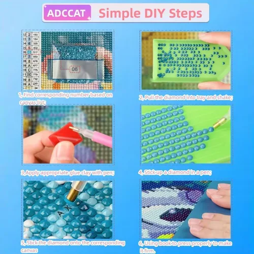 Vista 6 de 5D Sea Sunset Diamond Painting Kits for Adults, Full Drill Diamond Art Kits, Fall Wall Decor Paint by Numbers Embroidery Kit, DIY Diamond Arts and