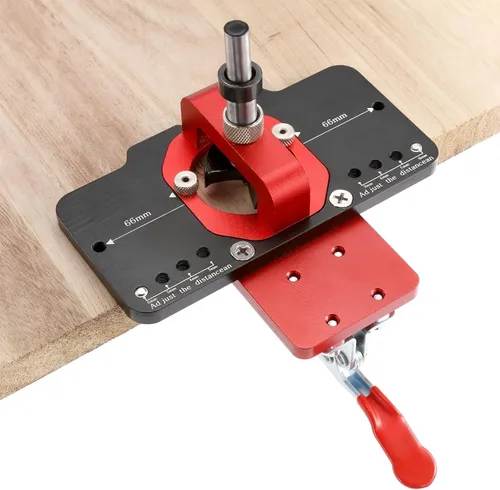 BEAMNOVA Bisagra de plantilla de bisagra de 1.378 in,Perforación Agujero Puncher Bisagra Jig Guía de Taladro Localizador,Plantilla de bisagra de