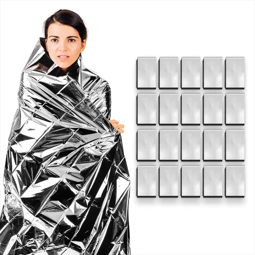 Vista 13 de ASA TECHMED Mantas térmicas de Mylar de emergencia a granel, manta espacial, kit de supervivencia para camping, kit de primeros auxilios