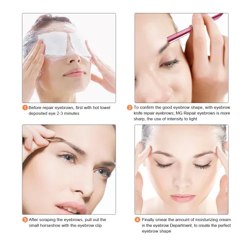 Vista 5 de Cortadora de cejas, completamente de acero inoxidable para hombres y mujeres, afeitadoras de aseo (10 unidades/caja)