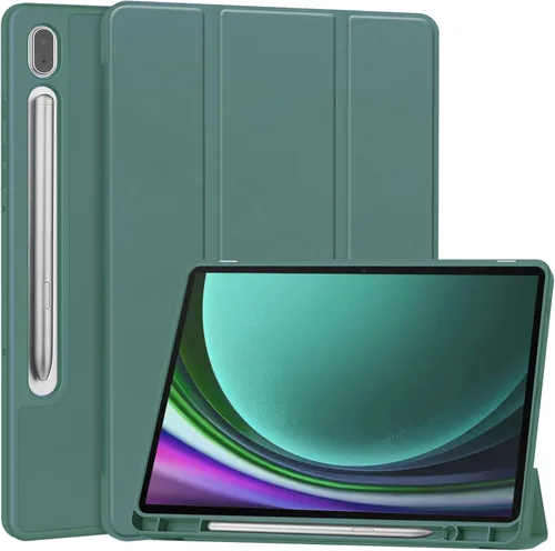 Vista 12 de Miimall Funda compatible con Samsung Galaxy Tab S9 2023, funda ultradelgada con triple soporte, de piel suave, poliuretano termoplástico duradero, a
