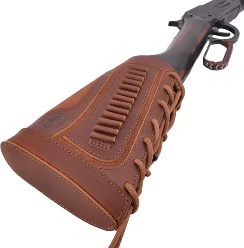Vista 5 de Soporte de carcasa de cuero para culatas, cubierta de pistola para mejillas para .22, 17HMR, 22LR, 22MAG