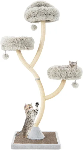 PETSITE Árbol para gatos de 70 pulgadas de alto, torre para gatos con postes rascadores y tabla rascadora, torre para gatos de varios niveles para