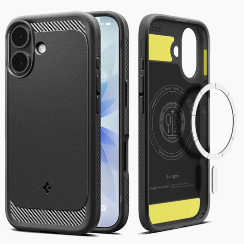 Vista 9 de Spigen - Funda Rugged Armor MagFit diseñada para el iPhone 15 Pro Max (2023) [Protección de grado militar] Compatible con MagSafe - color negro mate