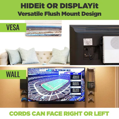 Vista 3 de HIDEit Mounts Paquete X1S Pro, soportes de pared para Xbox One S y controlador, soporte de pared de acero para Xbox One S y un soporte
