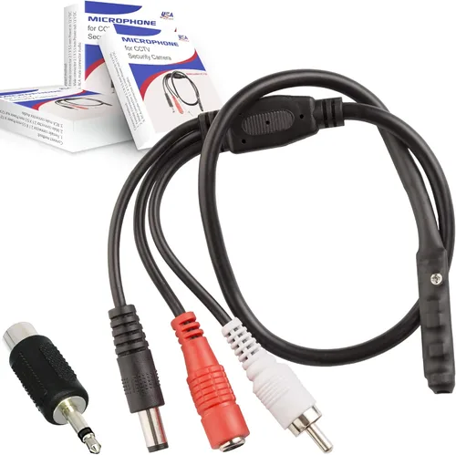 Micrófono CCTV para cámara de seguridad IP: Audio Vigilancia RCA con preamplificador de alta sensibilidad Dispositivo de recogida amplificado