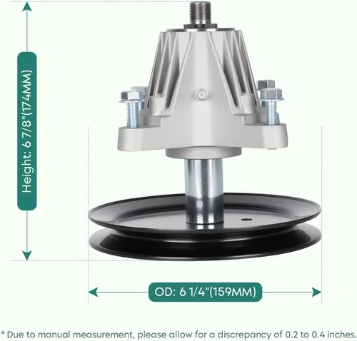Vista 2 de 918-06989 Conjunto de husillo de cubierta de repuesto para MTD 46" cubierta 618-06989, para Troy-Bilt MTD T1500 T1600 LT 4600 CLT46CVT TB46