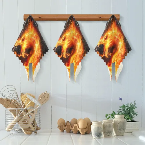 Vista 5 de ALAZA Paños de cocina suecos, 6 paños de cocina de dragón de fuego, paños de limpieza reutilizables, absorbentes, de secado rápido, lavables, paños