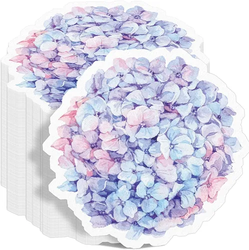 Vista 9 de Kosiz 100 servilletas de papel con forma de flor, servilletas de cóctel florales para fiestas, verano, cumpleaños, suministros para el hogar