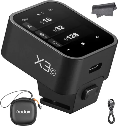 GODOX Disparador de flash X3 X3C X3-C para cámaras Canon, transmisor de pantalla táctil OLED inalámbrico TTL de 2.4G, batería de litio incorporada
