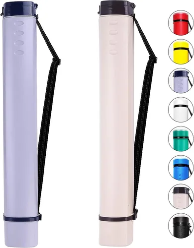 Vista 10 de Paquete de 2 tubos extensibles para póster que se expanden de 24.5 a 40 pulgadas con correa para el hombro, para llevar documentos, planos, dibujos