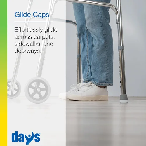 Vista 5 de Days Walker Glide - Tapas para deslizar, paquete de 4, puntas para caminantes Days para ayudar a caminar suavemente en superficies interiores