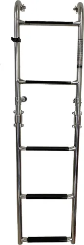 Vista 8 de classAcustoms 77090402 Escalera plegable para barco de 5 escalones Acero inoxidable Escalera para barco de esquí Escalera para pontón 2 +