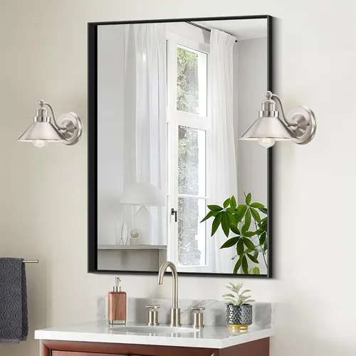 Vista 5 de Kira Home Welton - Aplique de pared industrial moderno de 8.5 pulgadas, acabado de níquel cepillado