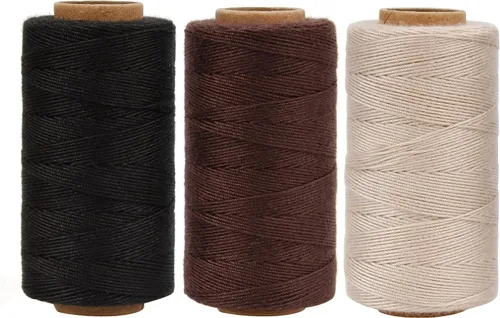 Vista 13 de Lusecarl Hilo de Poliéster 110 Yardas Cada Carrete para Extensiones de Cabello 3 Rollos Hilos de Tejido de Cabello para Costura a Mano, Extensiones