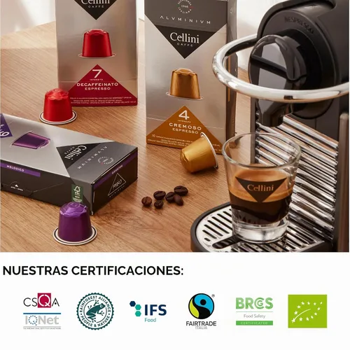 Vista 4 de Cellini Caffè - Cápsulas Nespresso de aluminio variadas variadas, 8 sabores italianos distintivos, 100% compatible con máquina Nespresso original