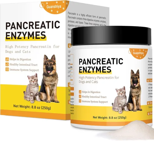 Enzimas pancreáticas para perros (8.8 onzas) | Fórmula de pancreatina 10x | Enzimas digestivas para perros con EPI | Ayuda a restaurar el peso
