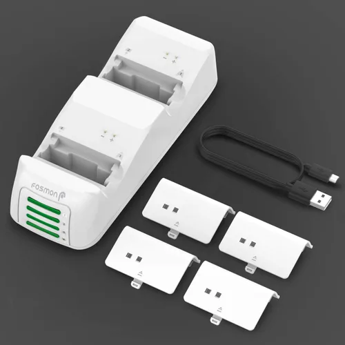 Vista 8 de Fosmon Quad PRO 2 Controller Charger Compatible with Xbox Series XS Controllers Not for Xbox One 360 Elite 2 Controllers Dual Dock Charging