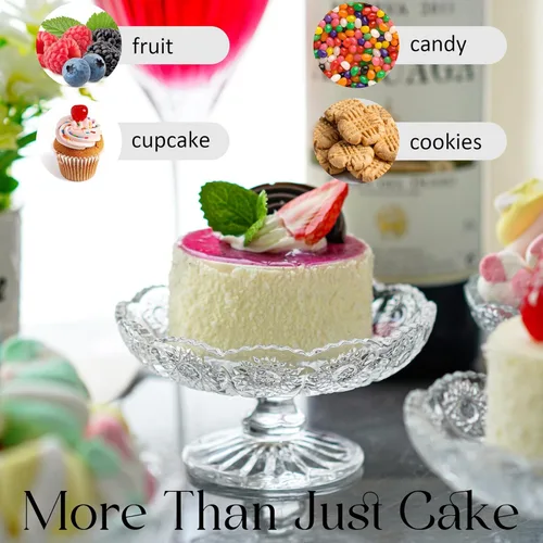 Vista 5 de kanpura Juego de 6 platos de postre de cristal para tartas, servidor de platos de cupcakes de cristal para chocolate, postre, soporte pequeño