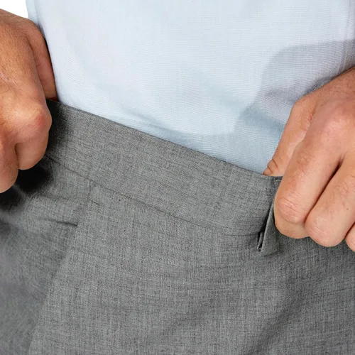 Vista 4 de J.M. Haggar - Pantalón de vestir para hombre, elástico en 4 direcciones, corte ajustado, parte delantera plana