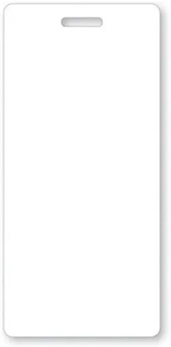 Insignia blanca en blanco – Compañeros de insignia vertical resistente para personalizar – Tarjetas a prueba de derrames y desgarros – 2 caras