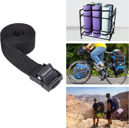 Vista 6 de Correa de amarre con hebillas de leva, correa de cincha con hebilla ajustable correas de amarre para asegurar (3 pies x 0.75 pulgadas)