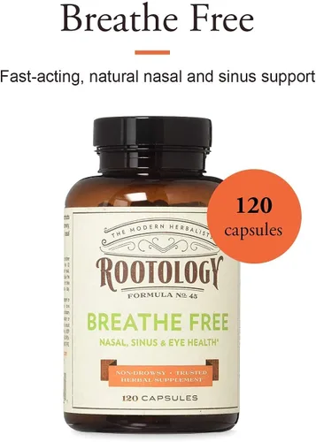 Vista 3 de Cápsulas Rootology Breathe Free, 120 Cápsulas (salud nasal y sinusal), 120