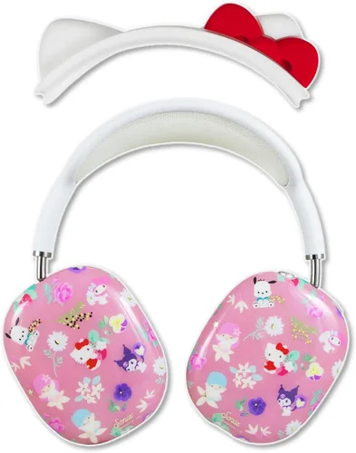 Sonix x Sanrio Airpods Max - Funda para auriculares (Hello Kitty y amigos, rosa floral) + funda para diadema para AirPods Max (Hello Kitty White -