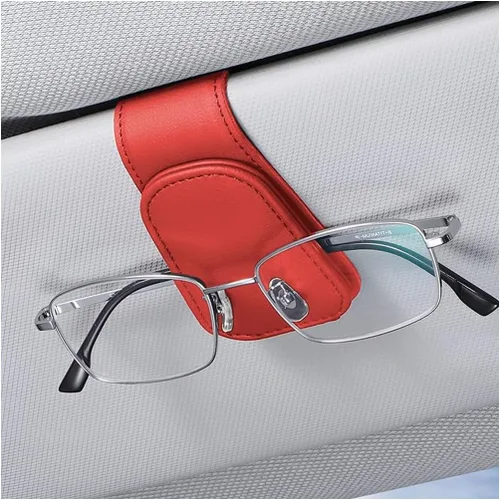 Vista 24 de zipelo Soporte para gafas de sol para visera de coche, colgante magnético de piel para gafas de vehículo, clip para montar gafas de sol en viseras