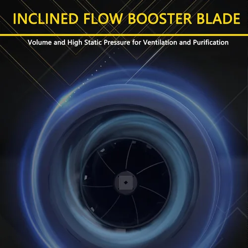 Vista 4 de Ventilador de conducto en línea de 8 pulgadas construido con silenciador, ventilador de escape de motor EC para calefacción, refuerzo