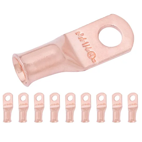 Vista 128 de SELTERM - 5 terminales de anillo resistentes para cable de batería, calibre 1/0 AWG, pernos de 1/2 pulgadas, terminales de calibre 0, ojales