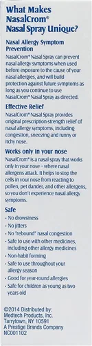 Vista 4 de NasalCrom Controlador de síntomas de alergia en aerosol nasal 200 aerosoles .88 onzas líquidas (paquete de 6)