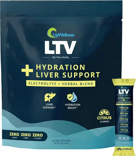 Vista 9 de UpWellness LTV Liver Hydration Packets - Electrolytes Powder Packets for Instant Hydration and Liver Support - Physician-Formulated - Zero Added