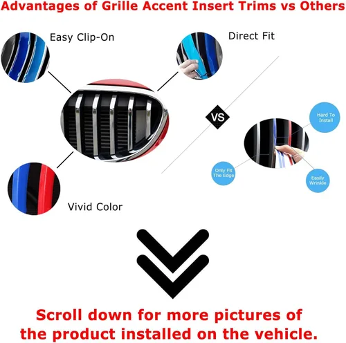 Vista 3 de iJDMTOY Exact Fit - Recortes para parrilla de automóvil, compatible con vehículos BMW