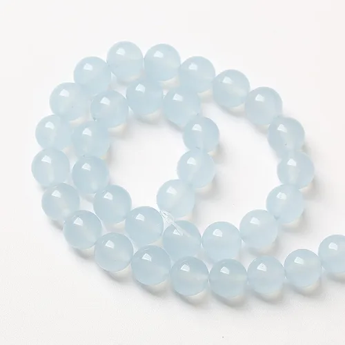 Vista 4 de 45 cuentas de piedra de jade azul aguamarina natural de 0.315 pulgadas para hacer joyas, pulseras, collares, accesorios de cristal y energía
