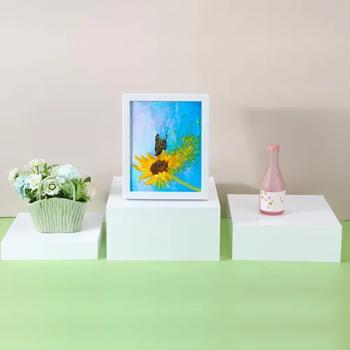 Vista 7 de Beeveer 3 elevadores de comida para mesa de bufé, soportes de exhibición de alimentos acrílicos blancos y soporte de 10 pulgadas, 11 pulgadas, 12