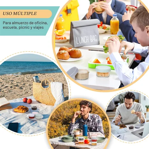 Vista 6 de VITEVER [Paquete de 6] Recipientes para Aderezo de Ensalada Para Llevar, Condimento Pequeño de Vidrio de 2.7 oz con Tapas, Juego de Tazas