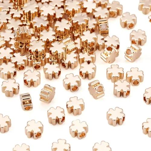 Vista 10 de Craftdady 50 cuentas redondas planas chapadas en oro de 18 quilates de latón galvanizado de 0.394 pulgadas para hacer joyas agujero: 0.059 pulgadas