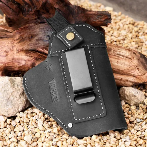 Vista 6 de IWB/OWB Leather Holster for Glock 19/23/26/42/43X, Taurus G2/G2C/G3C, Concealed Carry Gun Holster Fits Sig P365 P320 Springfield M&P 9mm Shield