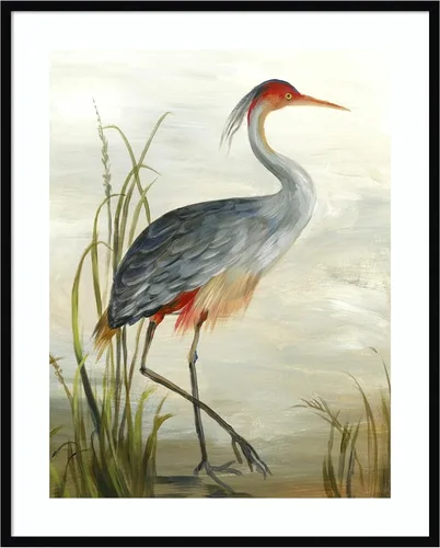 Vista 29 de Amanti Art Framed Wall Art Print 24x20 Grey Heron by Aimee Wilson, Animals Wall Art, Rustic Farmhouse Decor, Small Poster Painting Artwork for